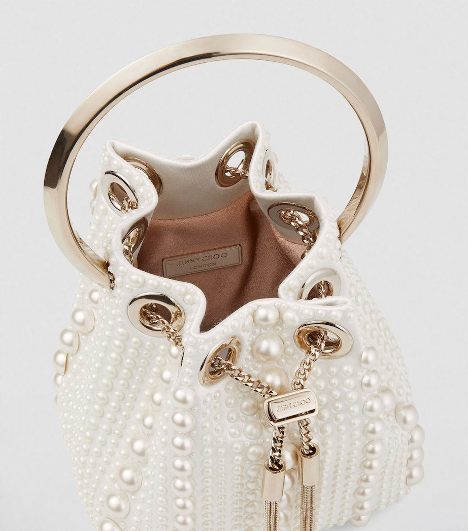 Jimmy Choo Micro Bon Bon bag satin pearls (British brand)