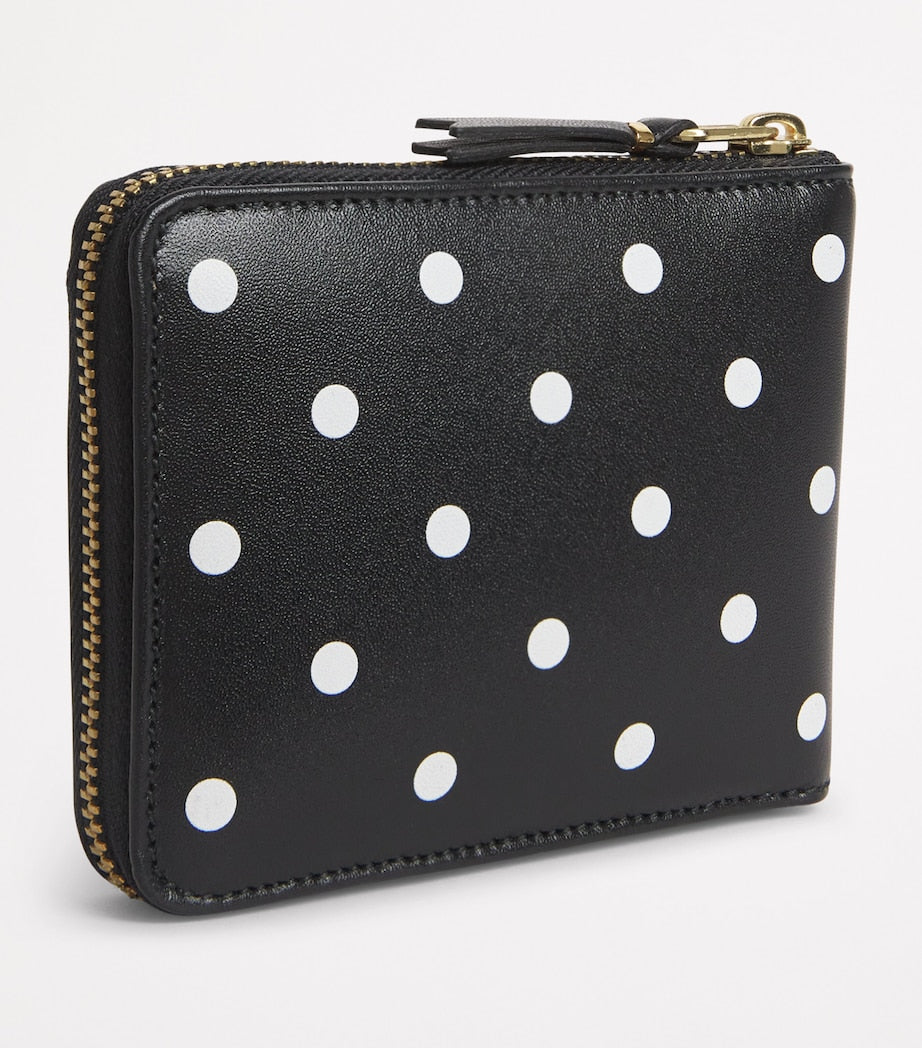 Comme des Garçons polka-dot calfskin wallet (British brand)
