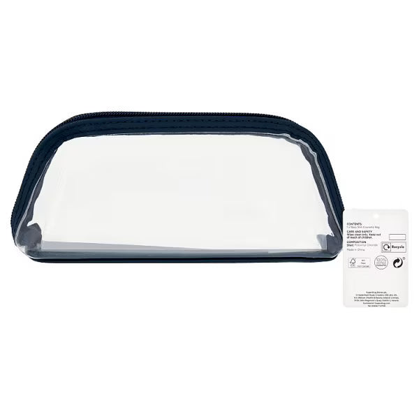 Superdrug Navy Clear Cosmetic Bag for makeup essentials storage (British brand)