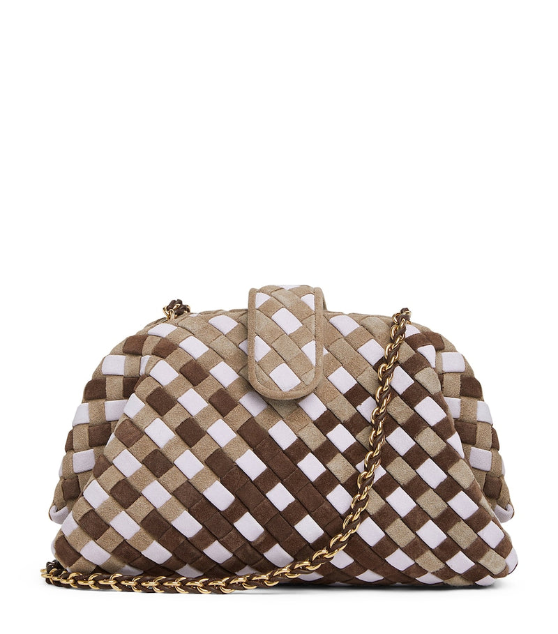Bottega Veneta small suede Lauren 1980 clutch bag - British product