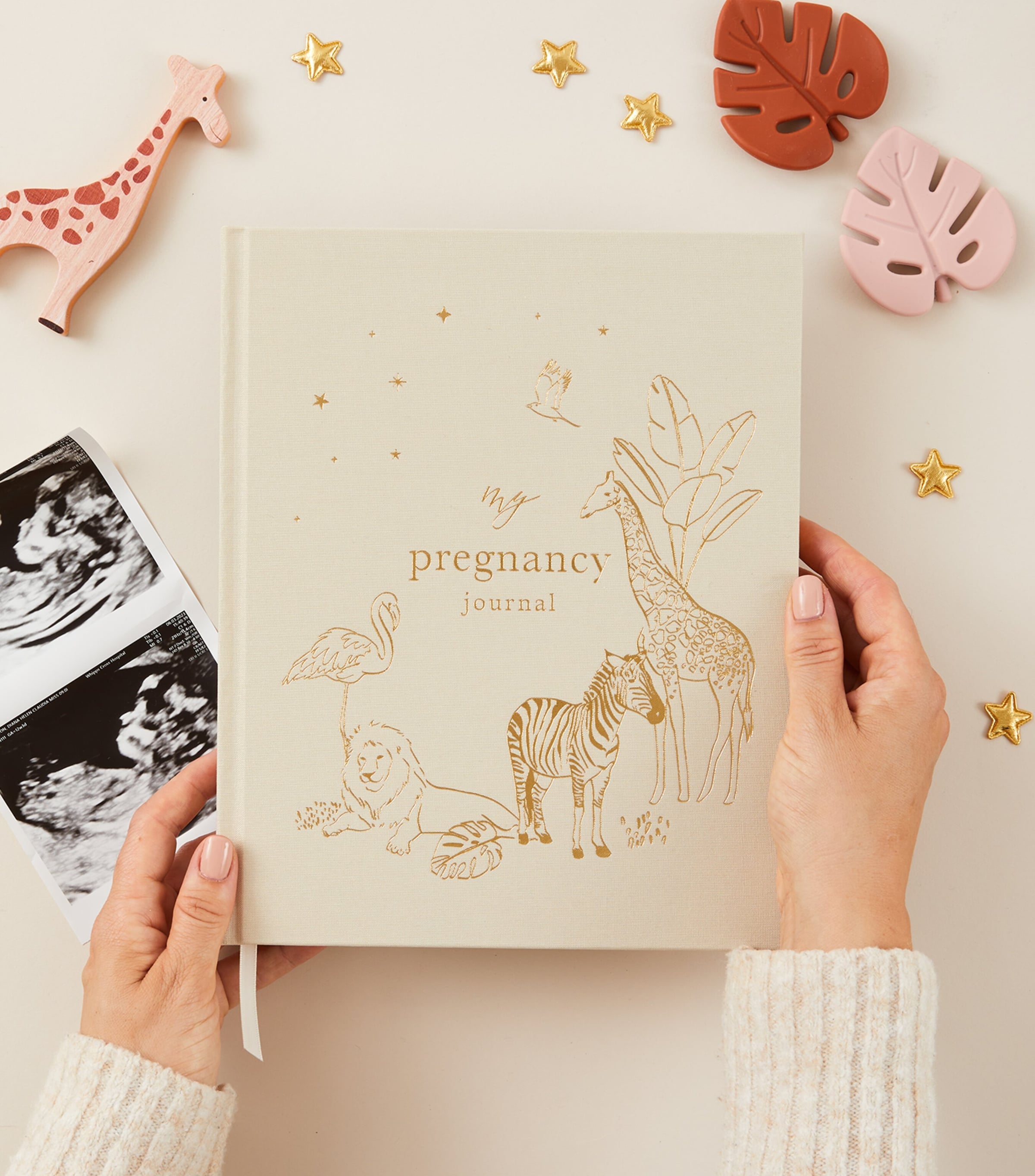 Blush and Gold Safari My Pregnancy Journal - British product