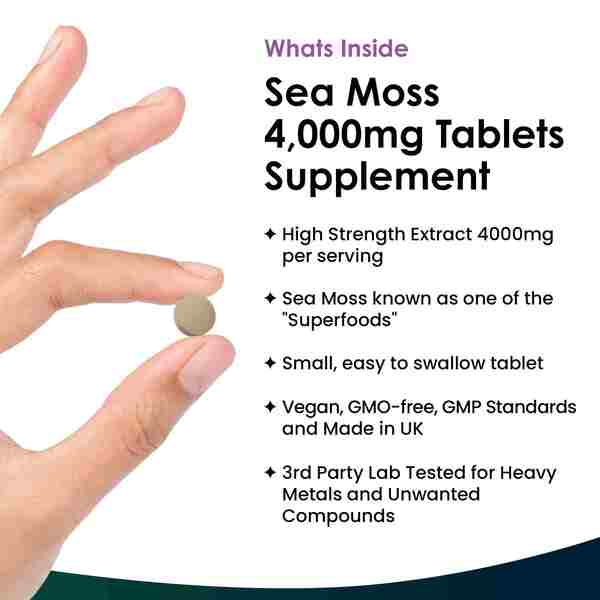 New Leaf - Sea Moss Tablets Extract 120 High Strength 4000mg GOODS Superdrug   