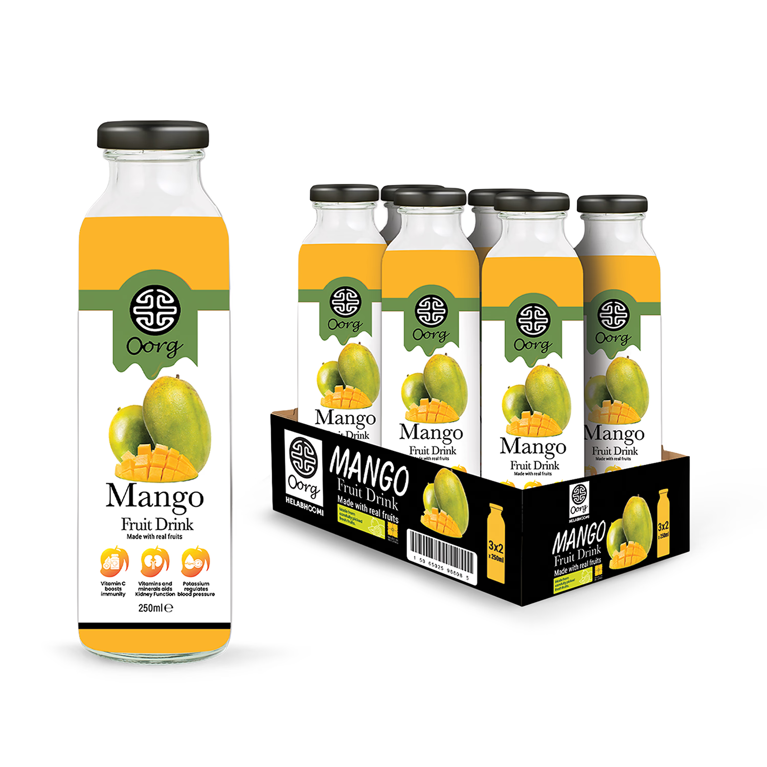 OORG natural mango juice 250ml x 6 (British brand)