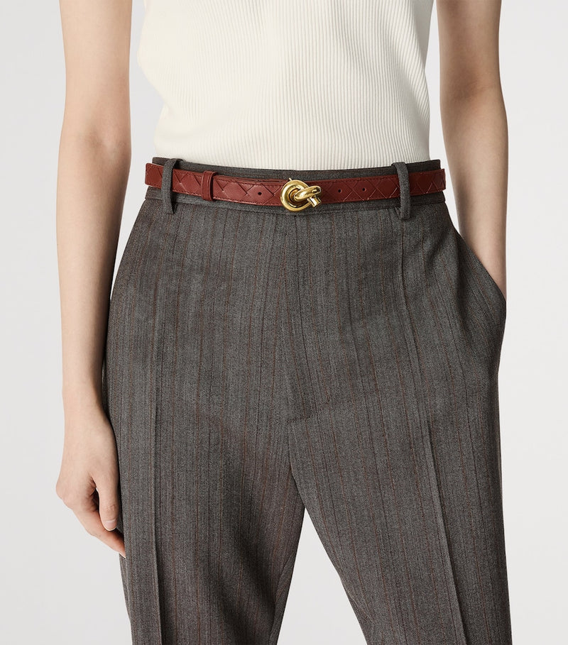 Bottega Veneta leather knot belt with Intrecciato weave (British brand)