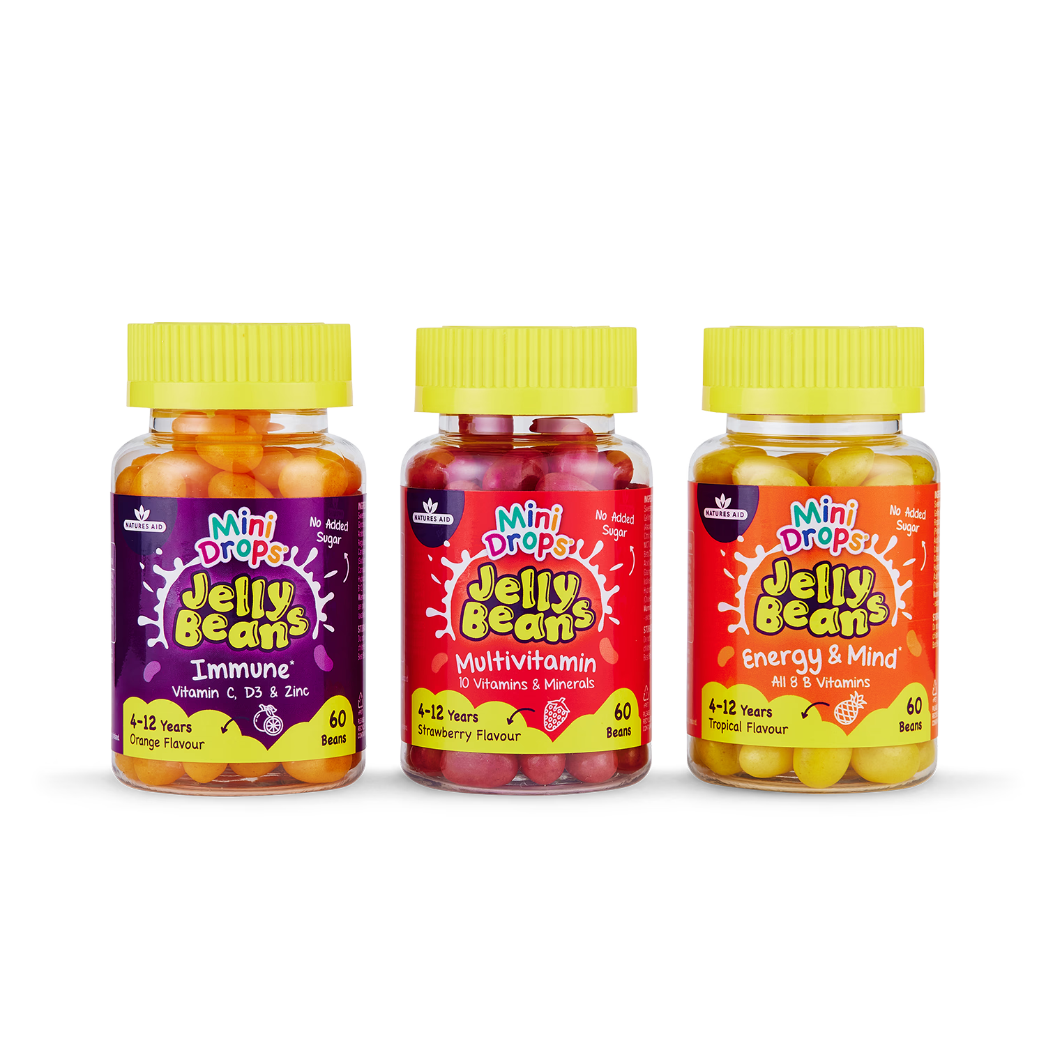 Natures Aid jelly beans Energy & Mind Tropical Flavour 60 Beans (British brand)