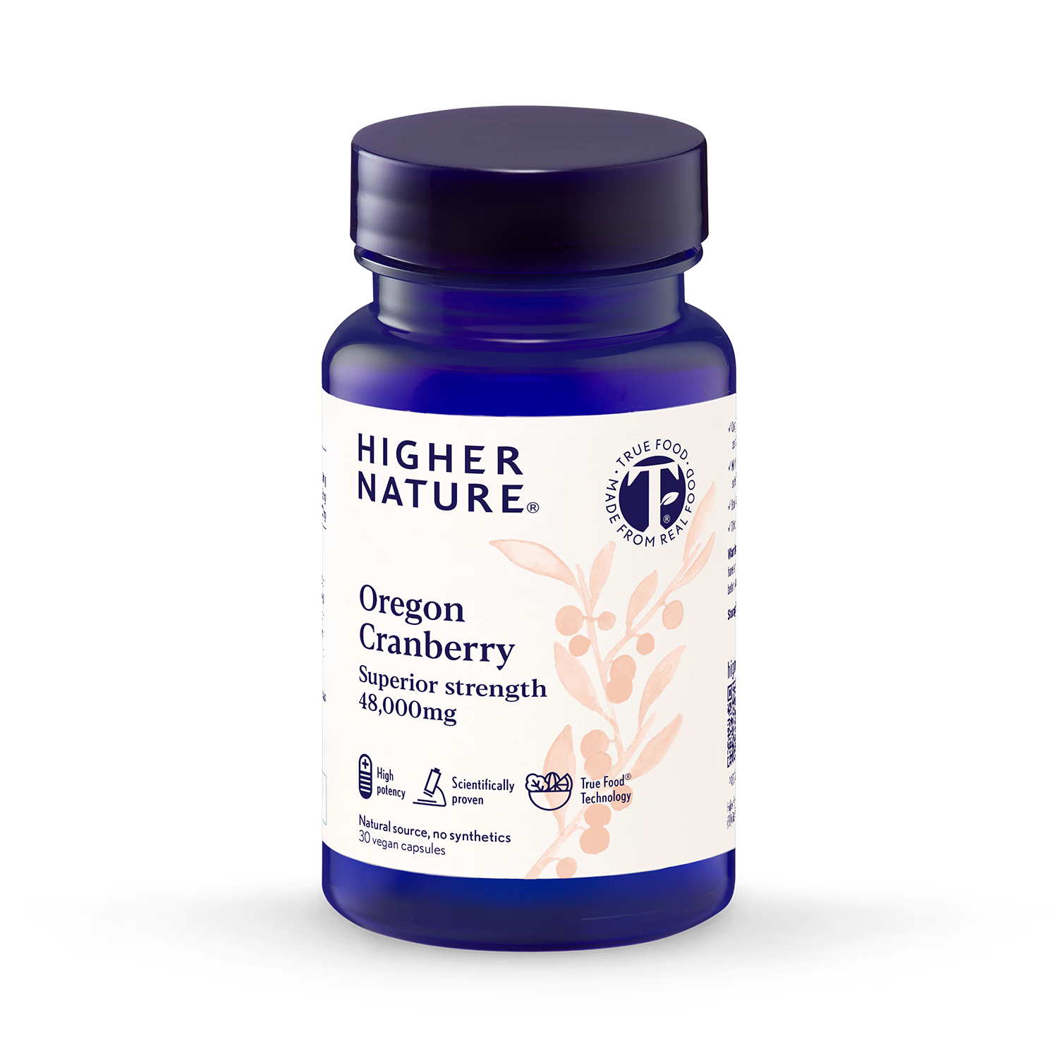 Higher Nature Oregon Cranberry supplement 30 vegan capsules - British product