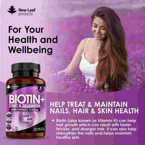 Biotin Hair Growth Vitamins 12,000mcg - Enriched with Zinc GOODS Superdrug   