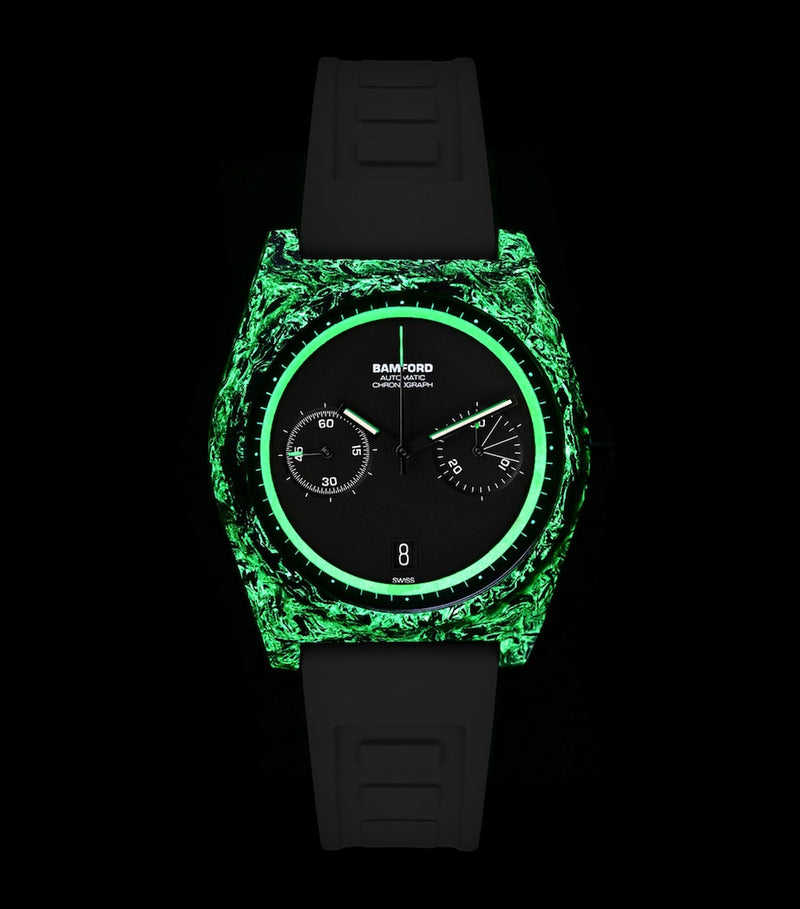 Bamford London B347 Glow Watch 41.5mm carbon fibre (British brand)