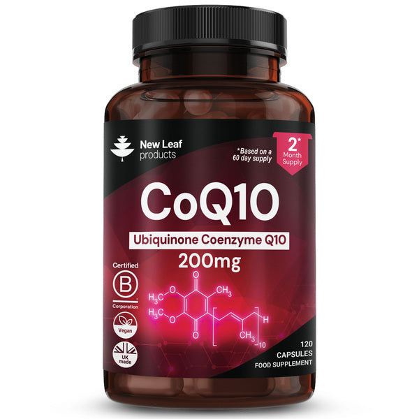 New Leaf CoQ10 200mg ubiquinone 120 capsules, imported from the UK
