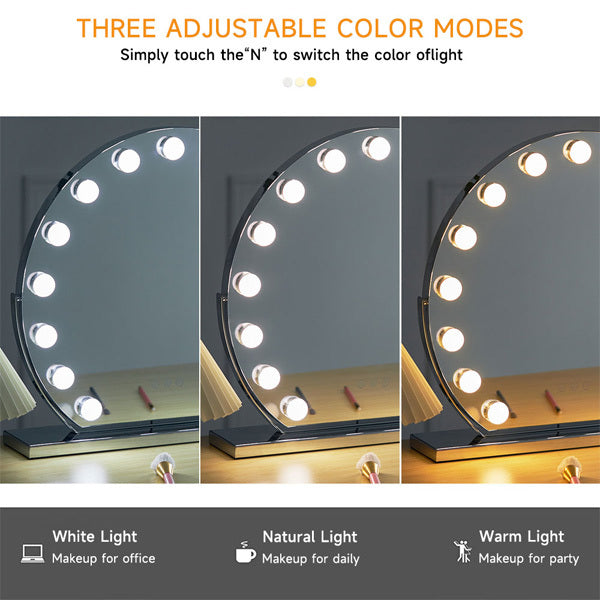 Livingandhome LED Makeup Mirror 3 Colour Modes 50cm imported from the UK