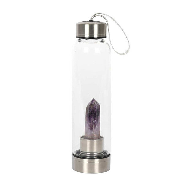 Prezzybox Amethyst Calming Glass Water Bottle