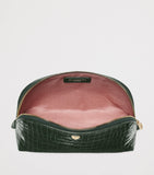 Aspinal of London small leather croc-embossed cosmetic case - British product