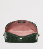 Aspinal of London small leather croc-embossed cosmetic case - British product