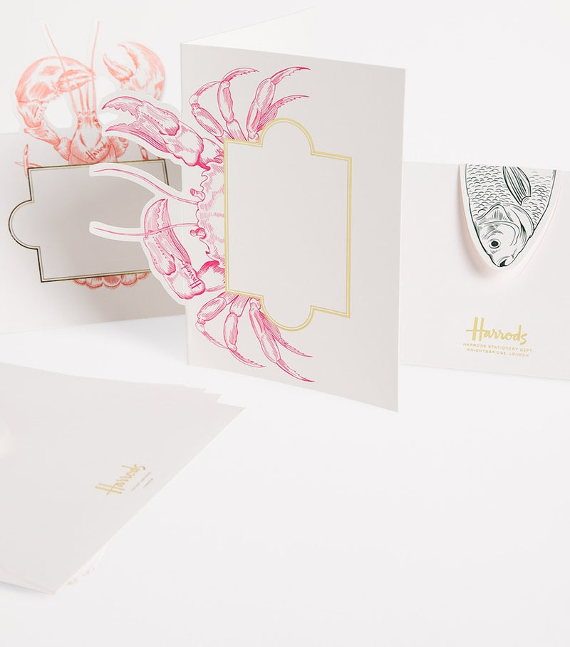 Harrods set of 8 character greeting cards with pop-up ocean creatures, UK version