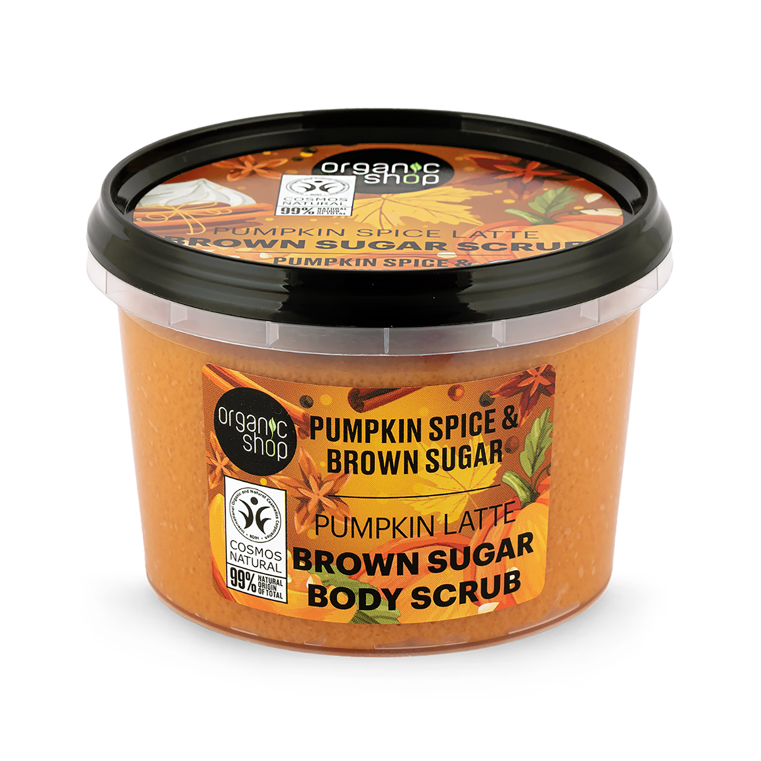 Organic Shop Pumpkin Spice Latte body scrub 250ml, UK version