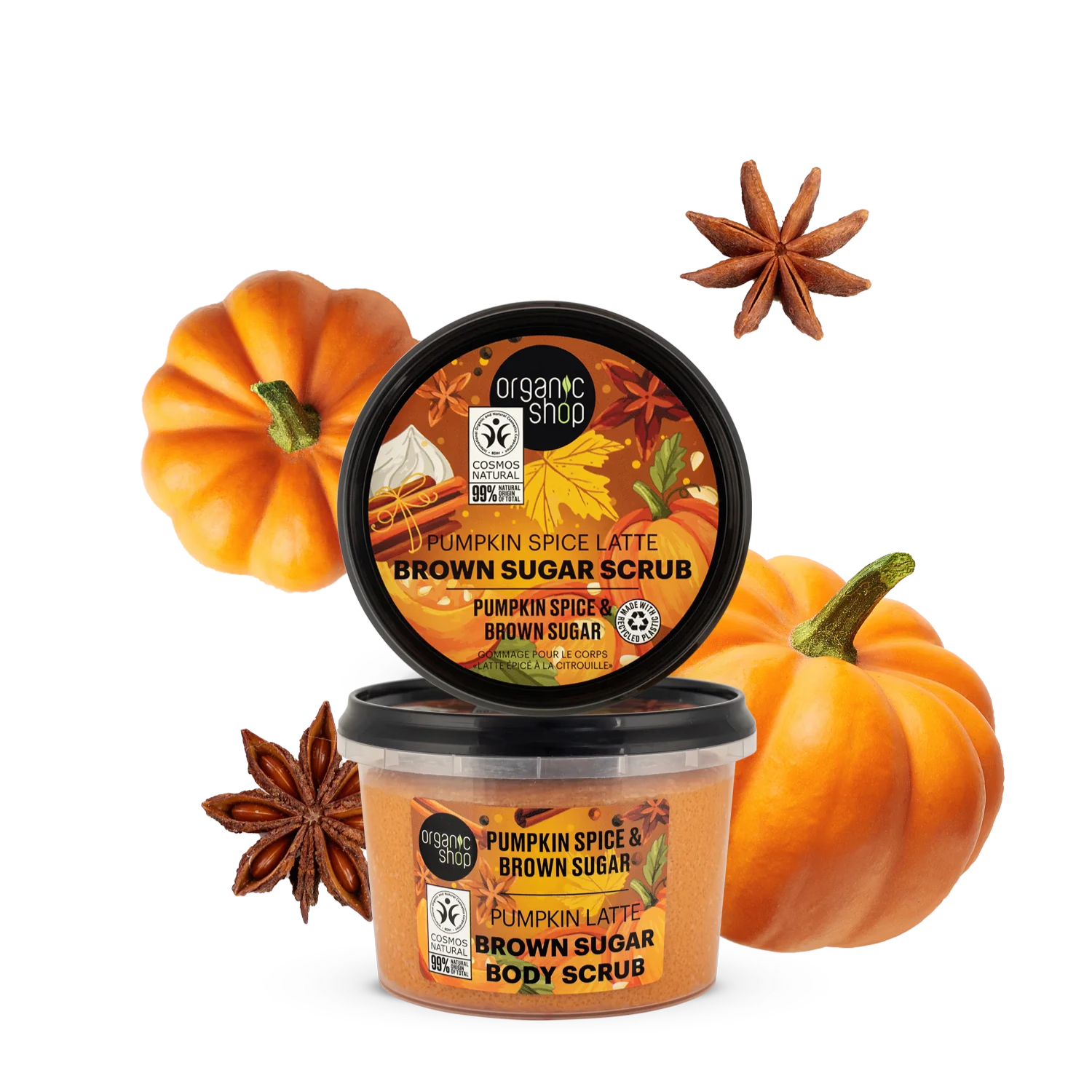 Organic Shop Pumpkin Spice Latte body scrub 250ml, UK version