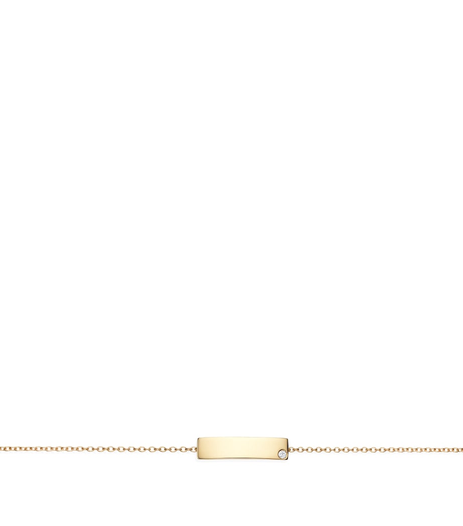 NOA Mini yellow gold diamond name bracelet (British brand)
