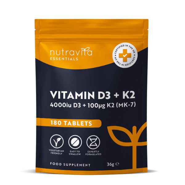 Nutravita Vitamin D3 K2 180 tablets - British product