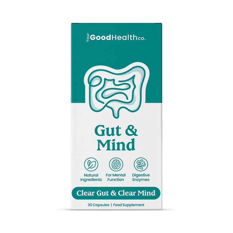 Your Good Health Co gut and mind supplement 60 capsules, imported from the UK