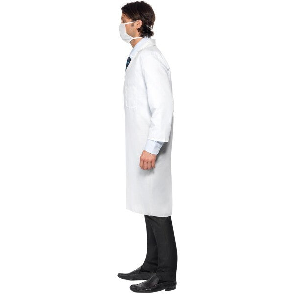 Smiffys doctor's white long coat and mask costume, imported from the UK