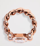 SHAY rose gold diamond pavé link ring (British brand)