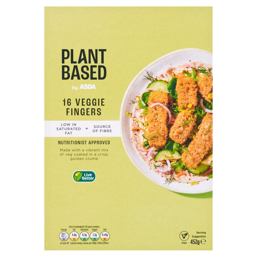 Plant Based by ASDA 16 Veggie Fingers