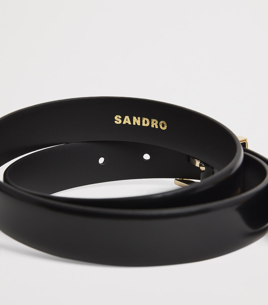 Sandro leather belt chunky gold buckle 2cm (British brand)