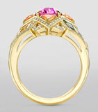 Boodles Barcelona ring with pink sapphire and diamonds, imported from the UK