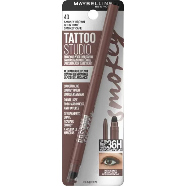 Maybelline Tattoo Liner Smokey Gel Pencil Brown, imported from the UK