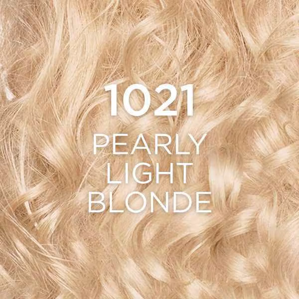L'Oréal pearly light blonde hair dye kit 1021, imported from the UK
