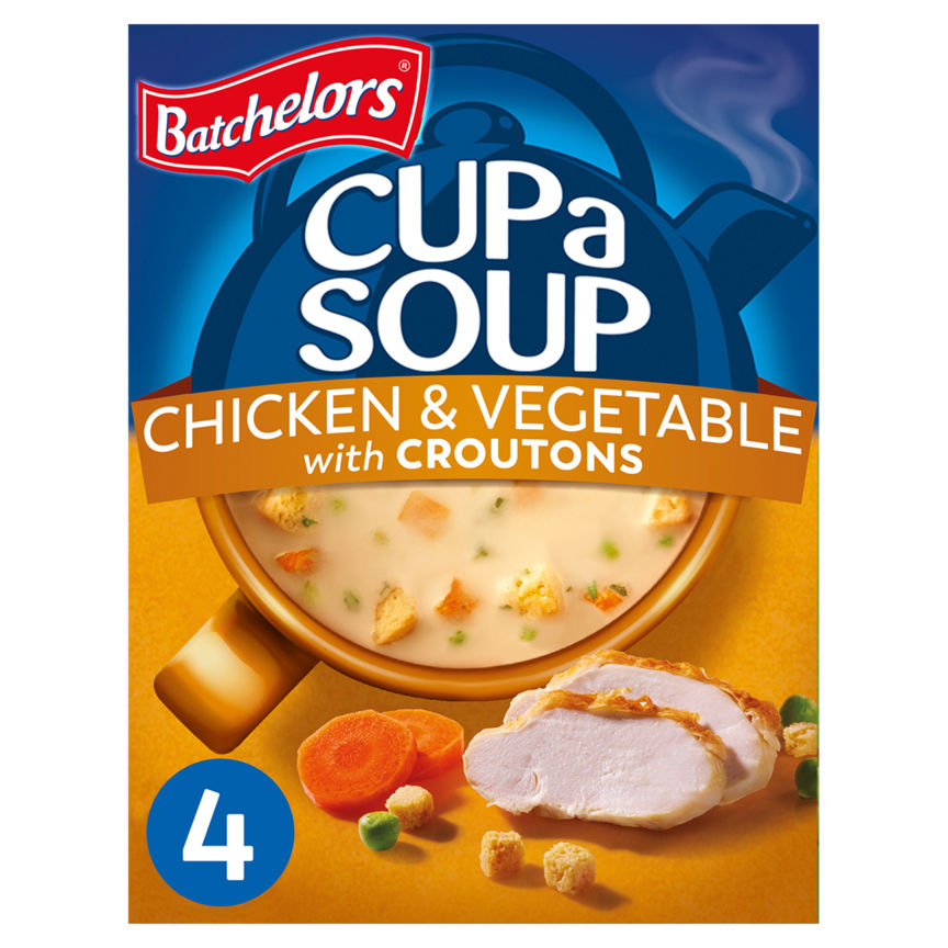 Batchelors Cup a Soup Chicken & Vegetable with Croutons 4 Instant Soup Sachets GOODS ASDA   