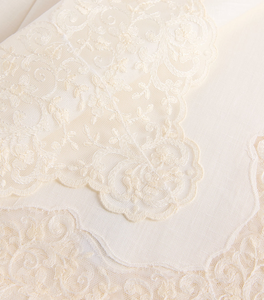 Dea Linen Lace-Trim Elite Table Runner 50cm x 210cm - British product