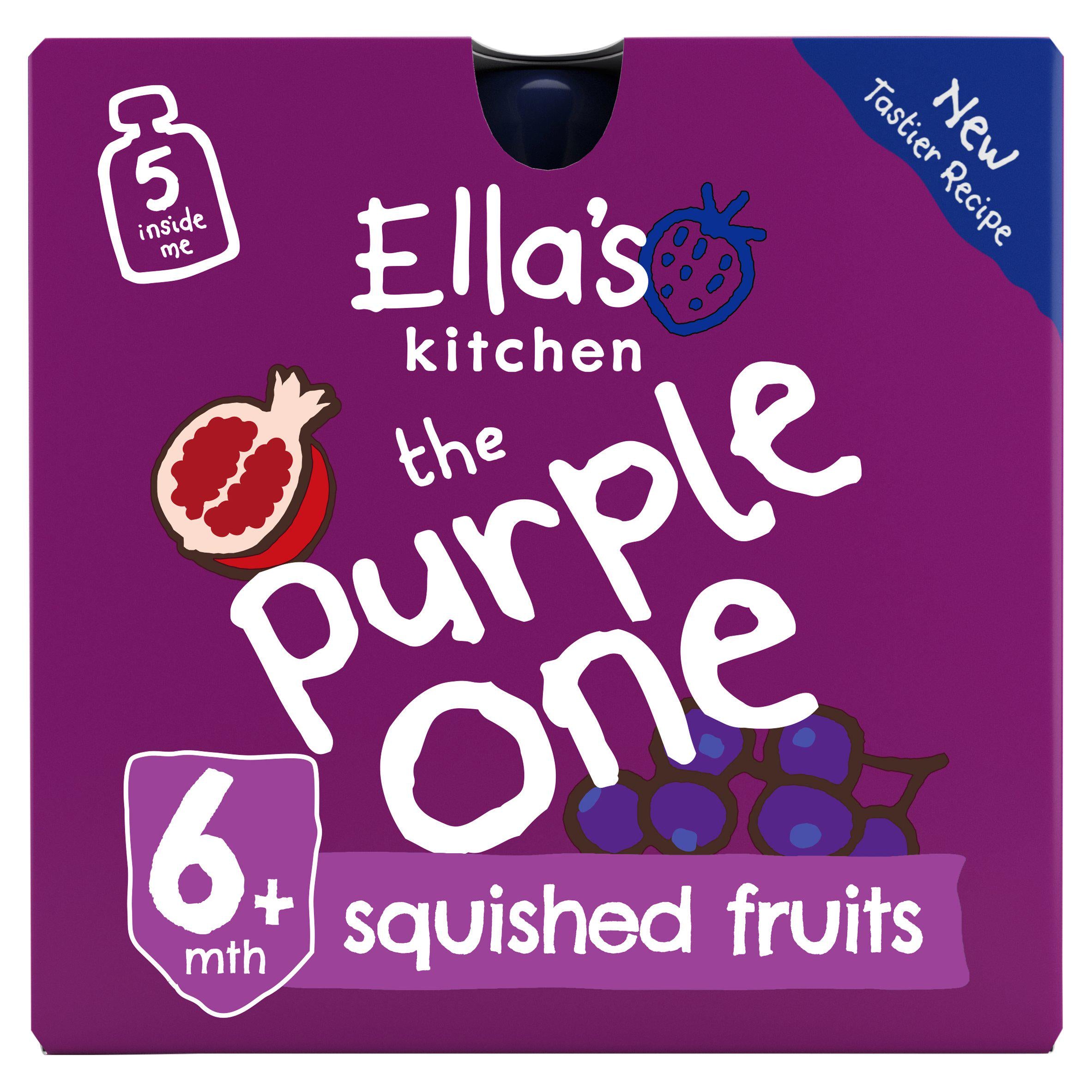 Ella's Kitchen Organic the Purple One Smoothie Multipack Baby Food Pouch 6+ Months 5x90g GOODS Sainsburys   