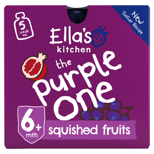 Ella's Kitchen Organic the Purple One Smoothie Multipack Baby Food Pouch 6+ Months 5x90g