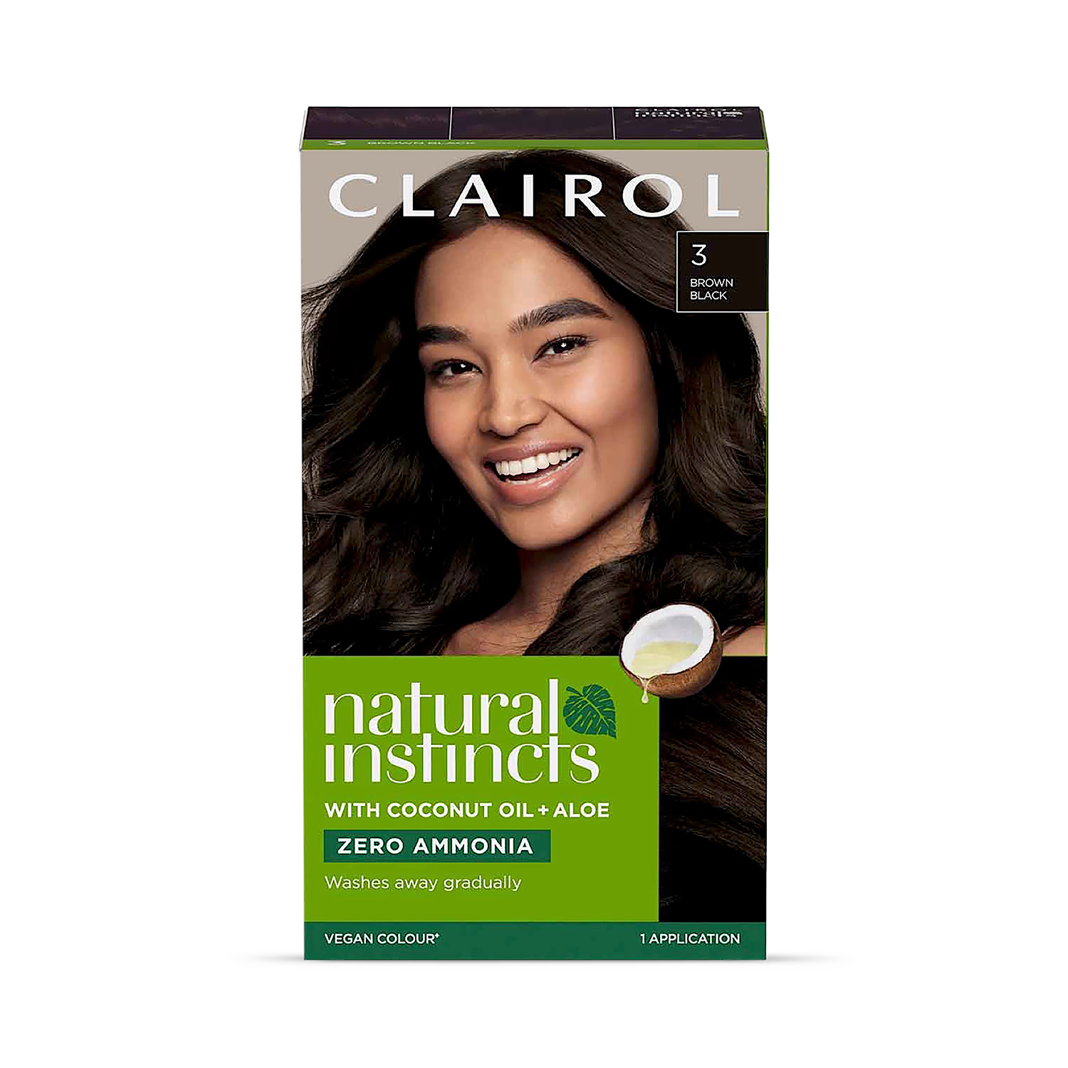 Clairol Natural Instincts Brown Black 3 hair dye, UK version