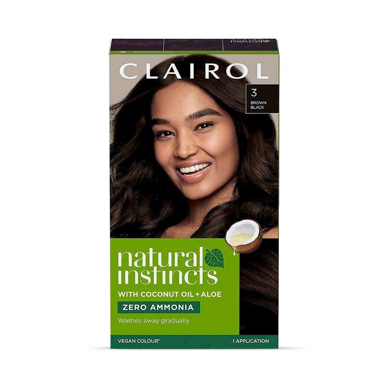 Clairol Natural Instincts Brown Black 3 hair dye, UK version
