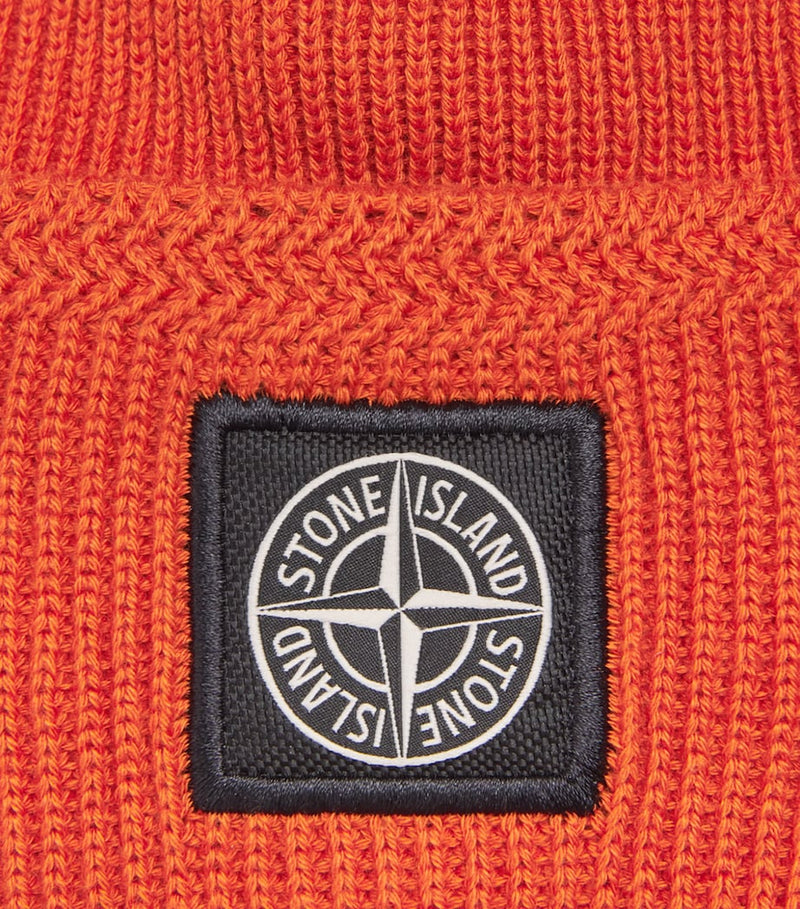 Stone Island compass patch beanie cotton knit - British product