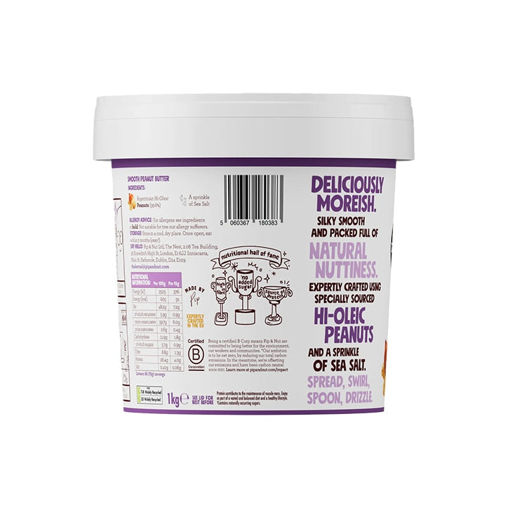 Pip & Nut Smooth Peanut Butter 1kg Nut Butters Holland&Barrett   