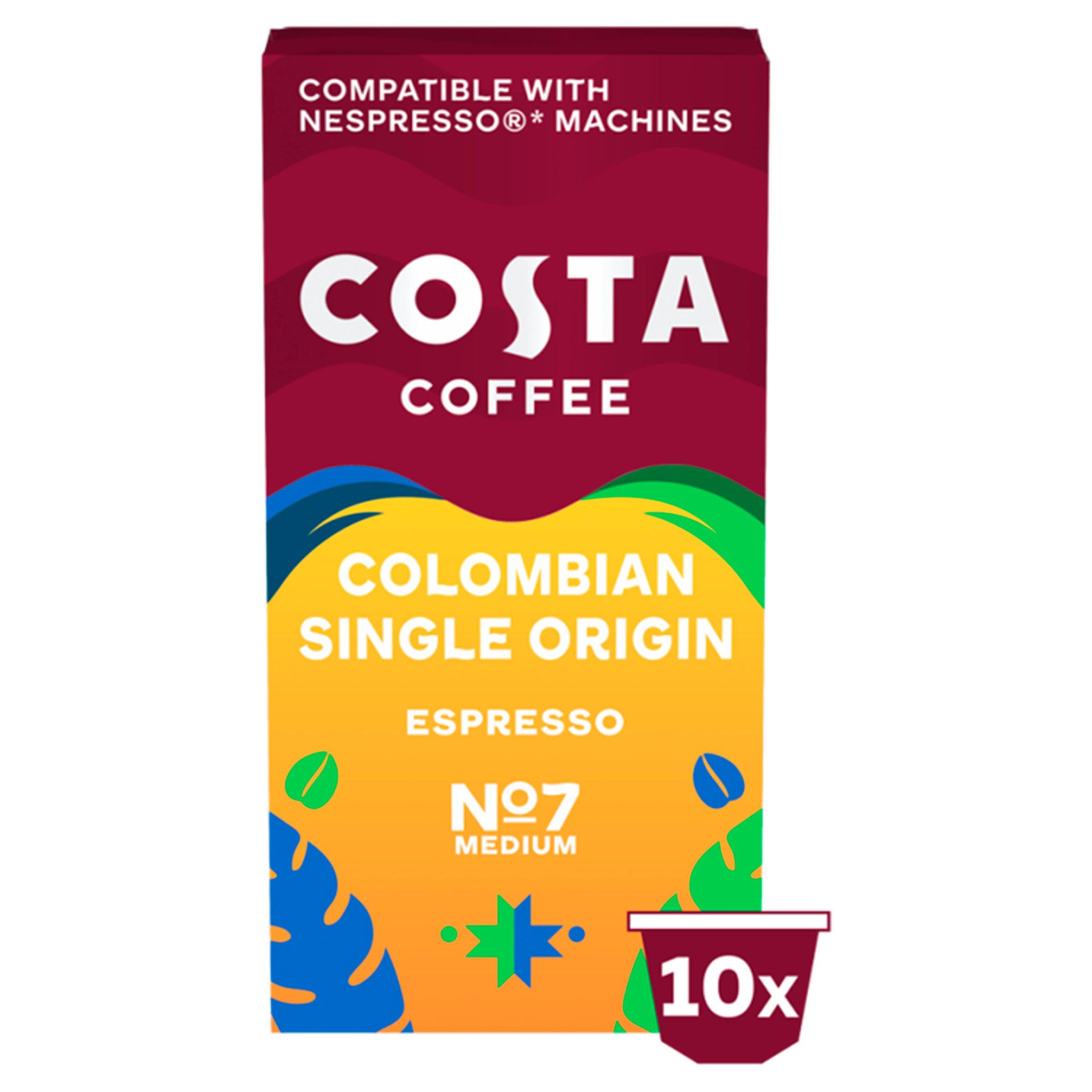 Costa Coffee Single Origin Colombian Character Roast 10x5.7g GOODS Sainsburys   