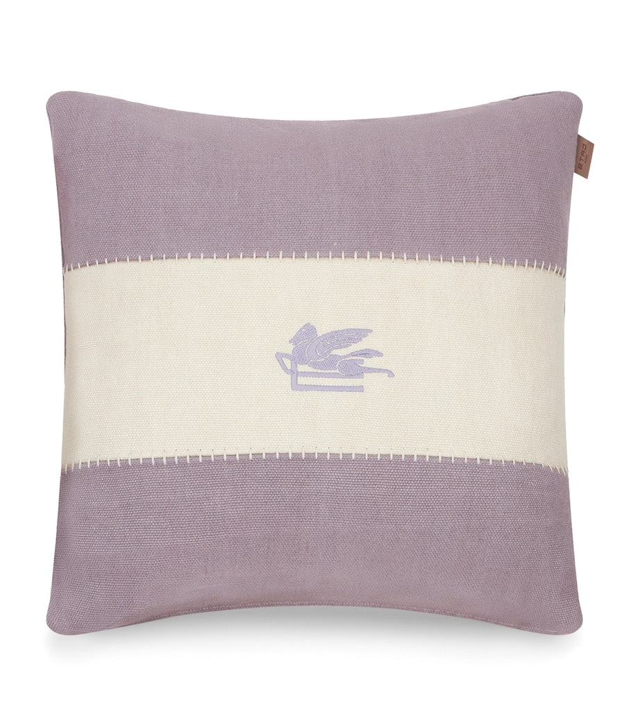 Etro linen Pegaso embroidered cushion 45cm - British product