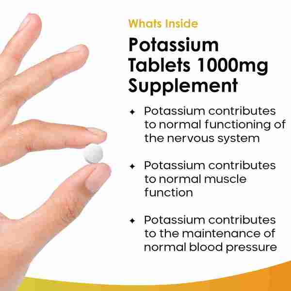 Potassium Supplements High Strength - 180 Vegan Electrolytes GOODS Superdrug   