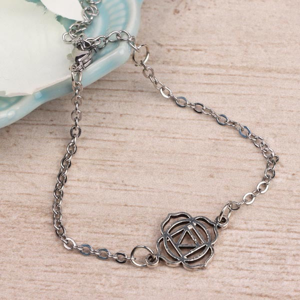 Myga chakra bracelet Root pendant stainless steel - British product