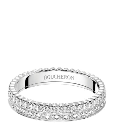 Harrods Boucheron White Gold and Diamond Quatre Radiant Wedding Band- Buy online at McGrocer
