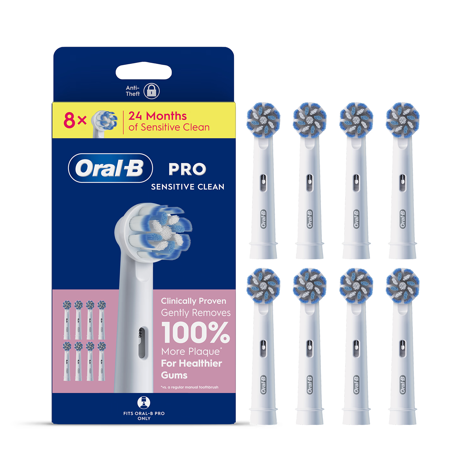 Oral-B Pro Sensitive Clean toothbrush heads 8 count, imported from the UK