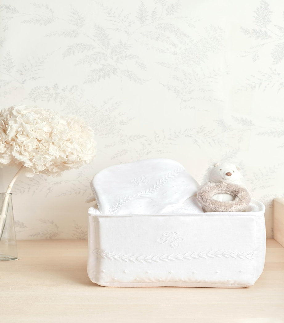 Tartine et Chocolat cotton-linen nursery basket, imported from the UK