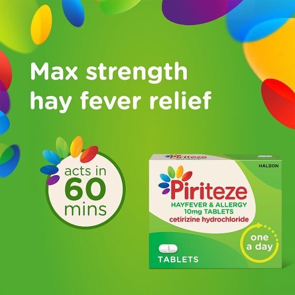 Piriteze Antihistamine Allergy Relief Tablets Cetirizine 7s GOODS Superdrug   