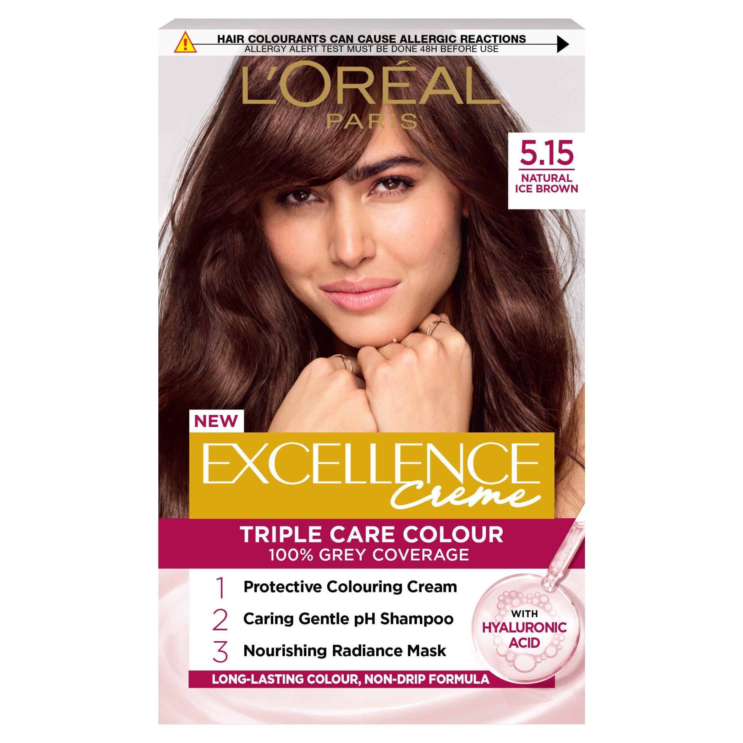 L'Oreal Paris Excellence Permanent Hair Dye Natural Iced Brown 5.15 Beauty at home Sainsburys   