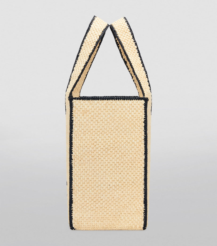 LOEWE Font tote bag in woven raffia with bold lettering (British brand)
