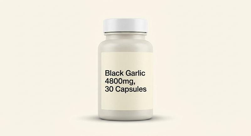 Holland & Barrett black garlic 4800mg 30 capsules, imported from the UK