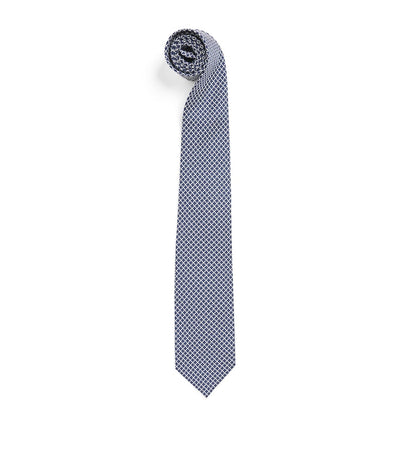 Harrods Isaia Silk Houndstooth Jacquard Tie 8.5cm- Buy online at McGrocer
